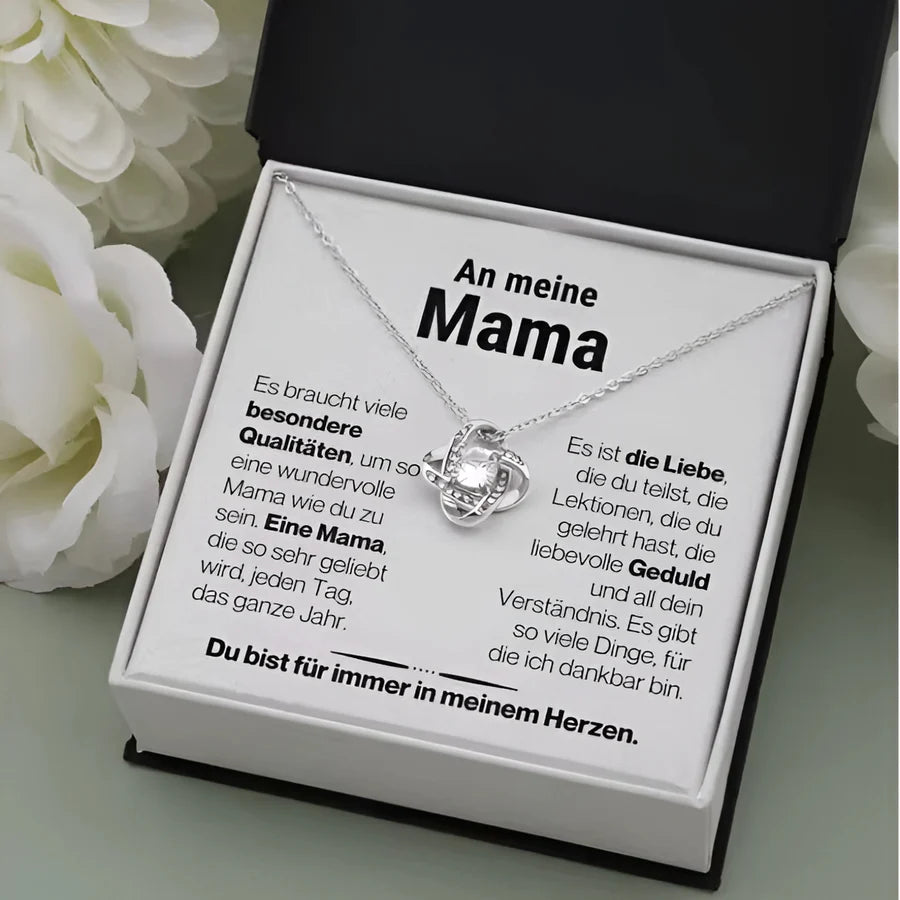 Mom's infinity necklace in the light box